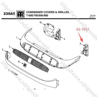 حامل قذيفة THERMO KING 927031/92-7031 متاح لـ T-600M T-800M T-1000M T-680Pro T-880Pro T-1080Pro قطع الغيار
