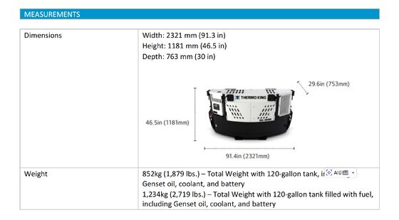 SG3500 THERMO KING محرك الديزل المحرك البحري مولد حاوية وحدة التبريد إمدادات الطاقة الكهربائية كفاءة الوقود ملحوظة مصنوعة في الصين المصنع